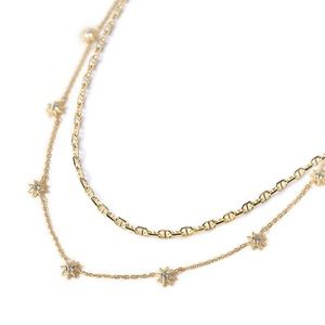 NEW w/ Tag - AMYO - Celestial Starburst Marina Layered Duo Necklace